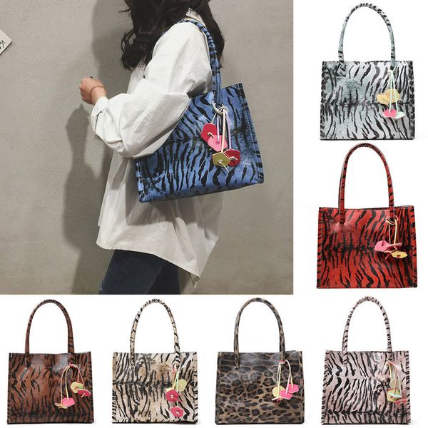 

maison fabre fashion fashion women flower decoration zipper leopard pattern shoulder bag handbag tote for women girl a#23