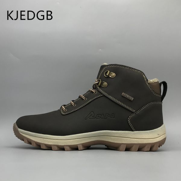 

kjedgb 2019 new nanual men's boots breathable good quality pu men sneakers comfortable lace-up outdoor casual basic male shoes, Black