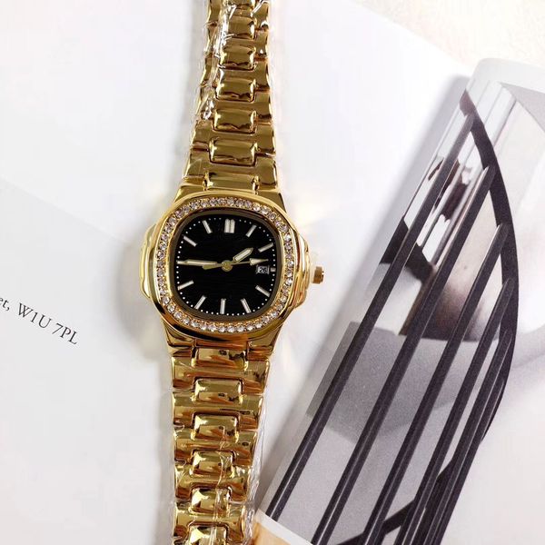 

2019 luxury womens fashion watches diamond dial & bezel watch automatic movement men's watches wristwatches quartz, Slivery;brown