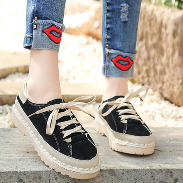 

spring autumn women running shoes fashion flats breathable women sports shoes platform lace up trend girl joker sneakers y2-18
