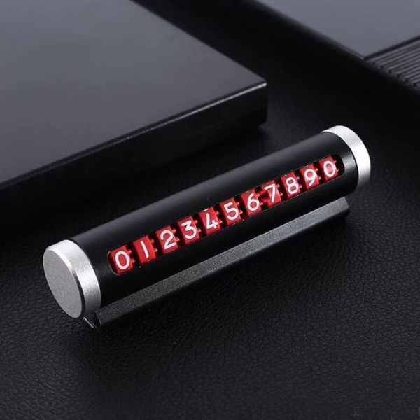 

car temporary parking card rotate phone number plate aluminum stickers universal scard car-styling auto accessories 10pcs