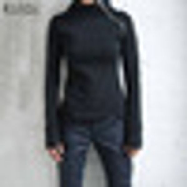 

zanzea women hoodies sweatshirts 2017 autumn casual high neck long sleeve zippers slim fitted blusas pullovers plus size, Black