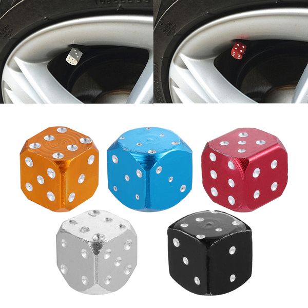 

4pcs universal dice tire tyre cap car auto truck air valve stem cover caps dust cover car truck bike motorcycle wheel rims
