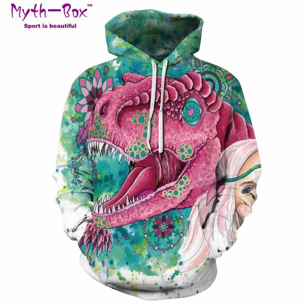 

women/men hoodie sweatshirt autumn winter sport hoodies women dinosaur printed long sleeve sportwear hooded sweater gym pullover, White;black