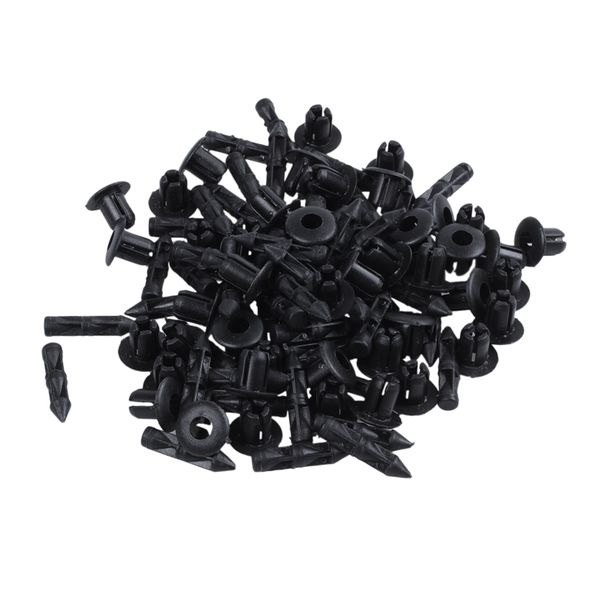 

50x plastic rivet bike fairing trim panel fastener clips 6mm for black