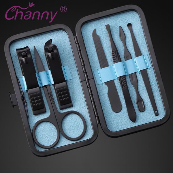 

portable 7pcs/set new manicure nail clippers pedicure set travel hygiene kit stainless steel cutter tool set