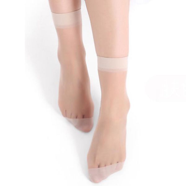

10 pair/lot skin color transparent thin women silk socks nylon fashion ladies summer short ankle silk socks girl ankle sox, Black;white