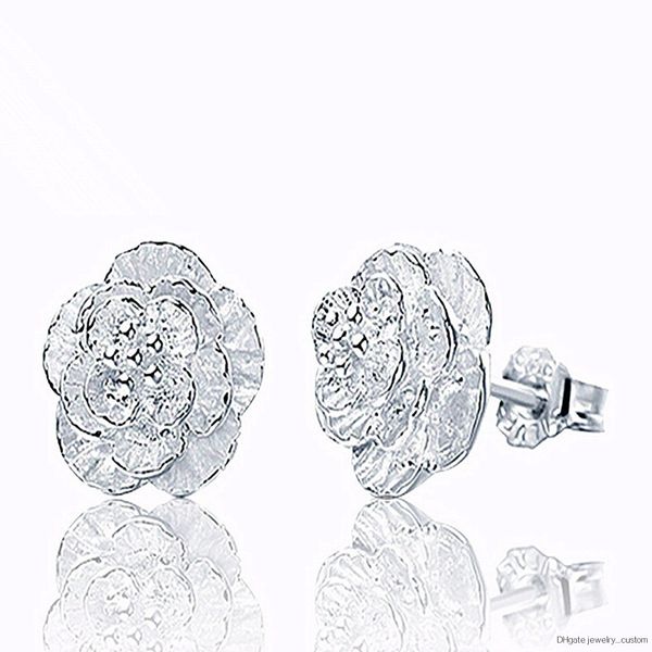 

Korean Silver-color Cherry Flower Stud Earrings For Women Jewelry New Fashion Earring Jewelry Fashion Earrings Wholesale E048
