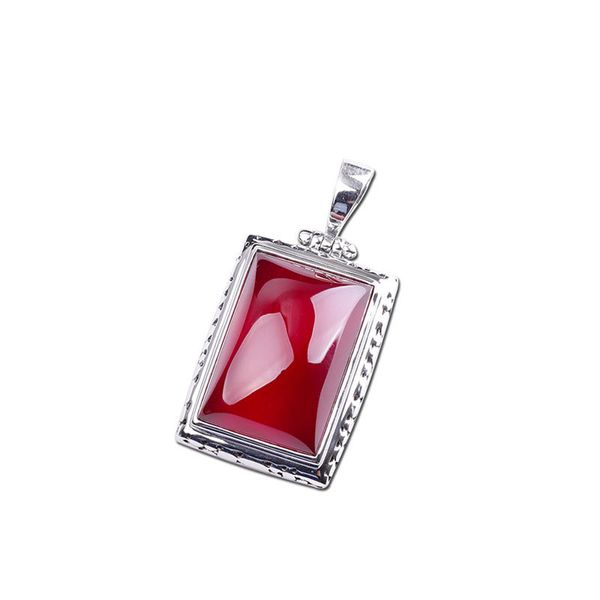 

2020 sale gemstone square hollow pendants real 925 pure silver pendant for women vintage elegant luxury jewelry for wedding