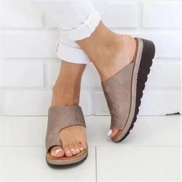 Sandals de plataforma feminina sapatos de joões de joansas pés corretos chinelos de praia plana plus size damenschuhe sandálias femininas