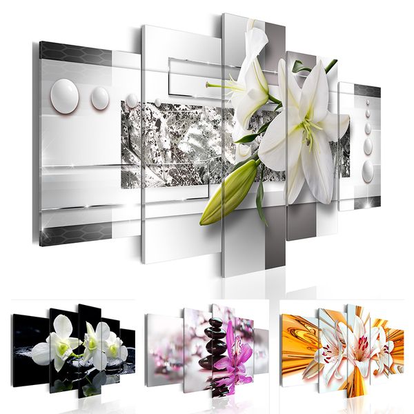 

canvas print modern abstract floral flower orchid painting home decoration, choose color & size( no frame )