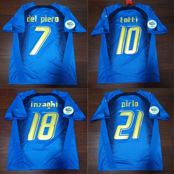 

2006 italy gattu o retro occer jer ey cannavaro france co totti del piero ne ta inzaghi pirlo materazzi toni 06 italia football hirt