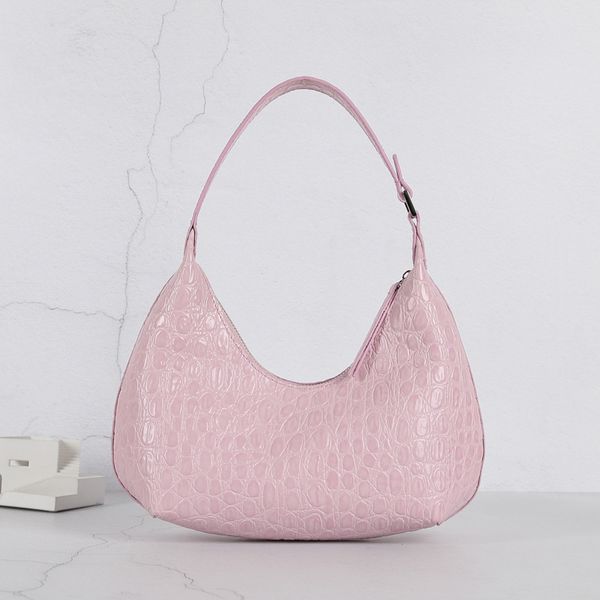 

2020 summer new cow leather solid color stone crocodile pattern armpit bag luxury handbags women bags designer