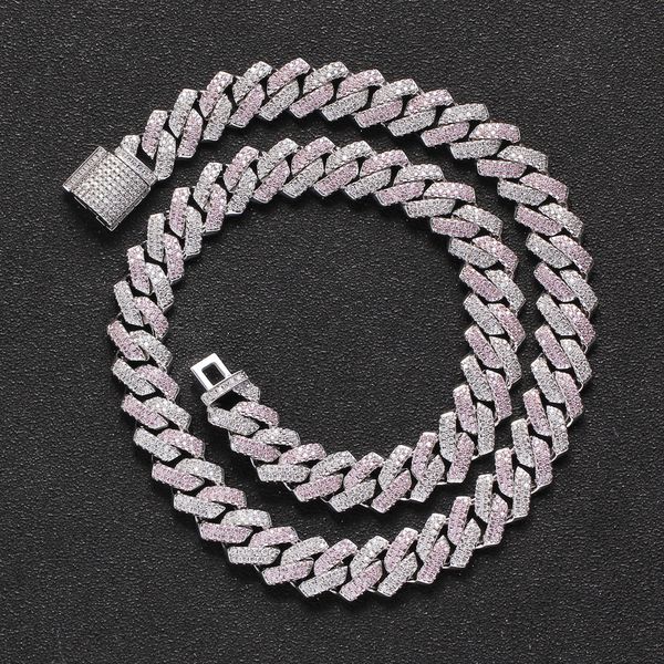 

13mm width mens heavy chain necklace silver color mirco setting bling cz miami cuban chain necklace bracelet jewelry sale