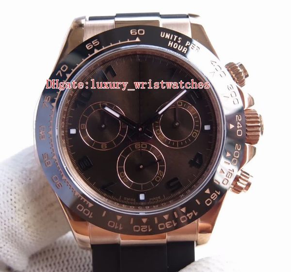 

jhf wristwatches cosmograph 116515ln-0015 116515 40mm digital rubber 18k rose gold chronograph eta 4130 movement automatic mens watch, Slivery;brown