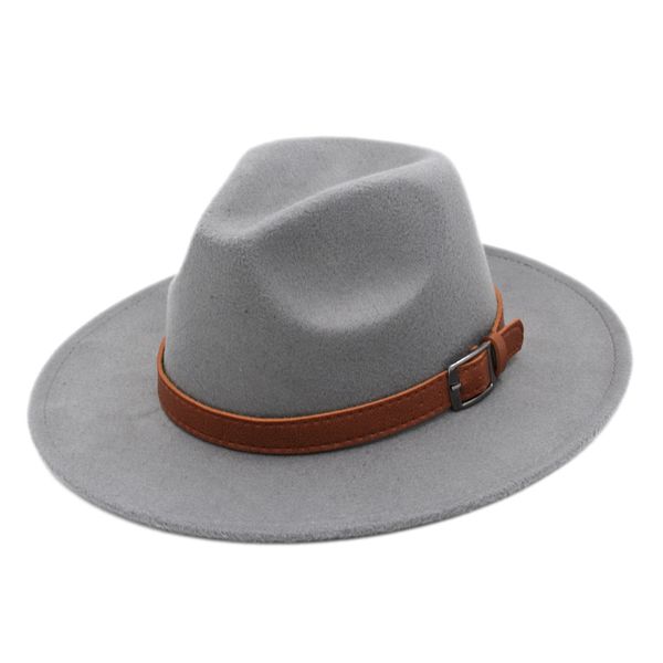 

outback summer spring panama hat women men beach party street jazz cap wool blend fedora stiff wide brim trilby size 56-58cm, Blue;gray
