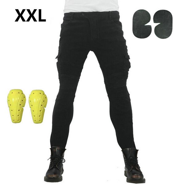 

motorcycle stylish jeans denim biker black moto trouser combat pants w/ knee pad
