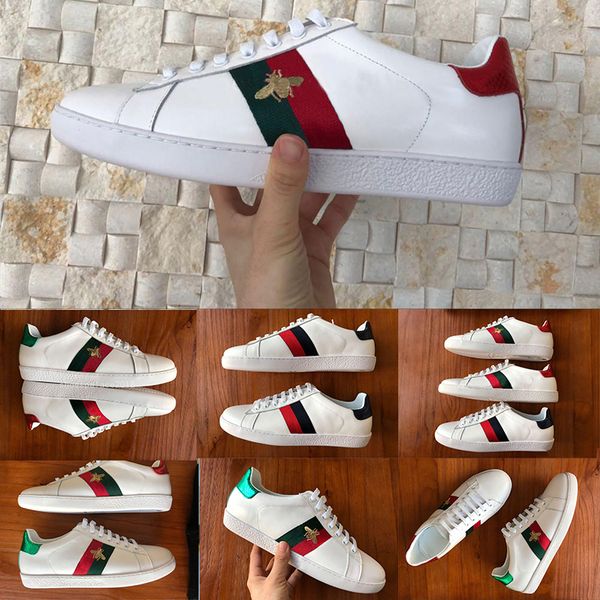 

2019 Cheap Luxury Designer Men Women Sneaker Low Top Embroidery Bee Stripes Casual Shoes Walking Sports Trainers Chaussures Pour Hommes