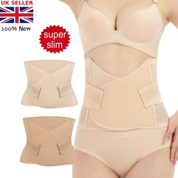 

pudcoco 2019 postnatal supplies slimming bandages postpartum maternity belly band recovery belt after birth body slim shaper, White