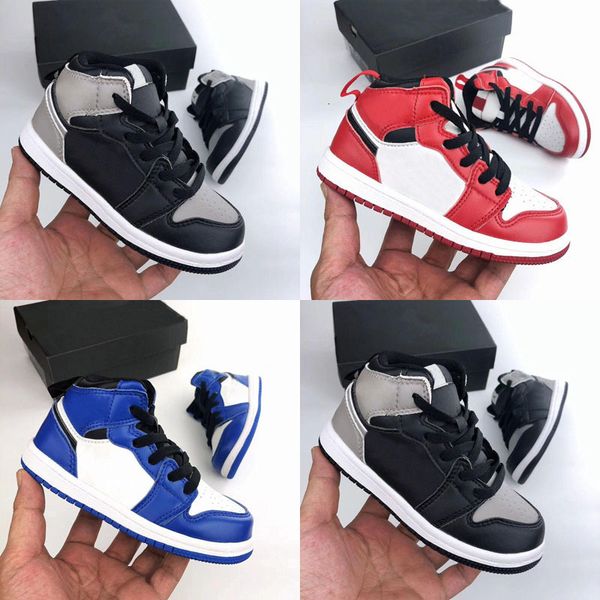 

2020 jumpman 1 1s дети ретро баскетбол обувь дошкольного подпись high youth chicago новорожденных малыши маленьких мальчики sneaker, Black