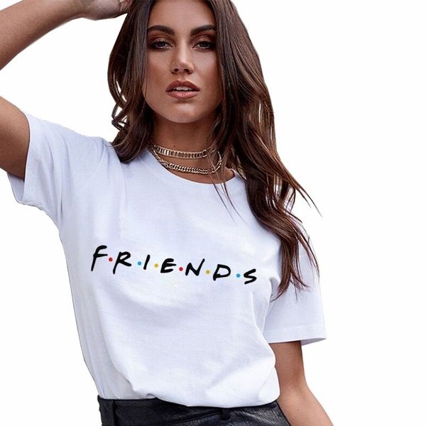 

friends tv tee t shirt women kawaii harajuku short sleeve white print letter femme tshirt female fashion casual t-shirt tumblr