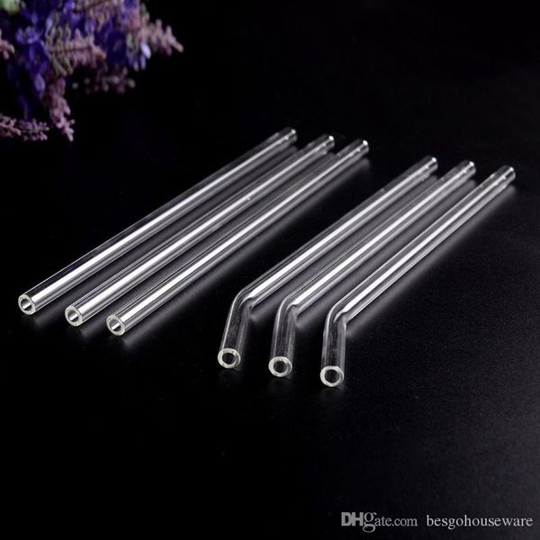 

transparent glass straw temperature resistant reusable eco-friendly lead-cup straw milk tea thick drinking curved straws bh2020 tqq
