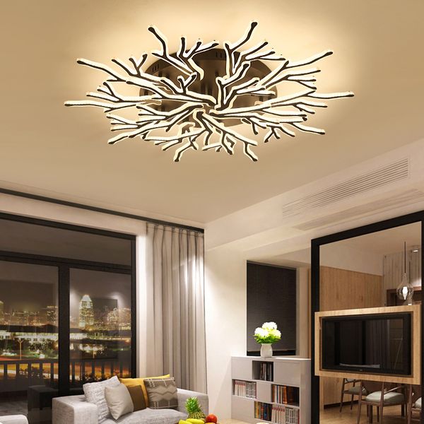 2019 New Arrival Black Finish Modern Led Ceiling Lights For Living Room Master Bedroom Indoor Light Fixtures Ac85 265v Led Ceiling Lamps From Flymall