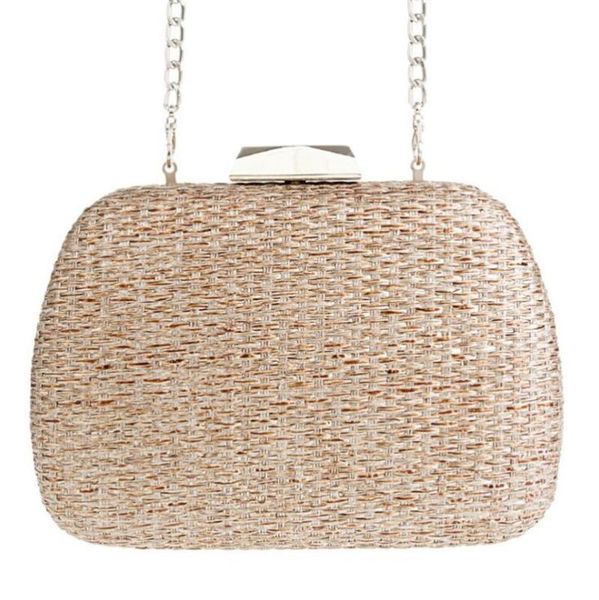 

2019 women handmade evening bags weave straw banquet wallets with chain dinner chain shoulder bags drop shipping mn1632