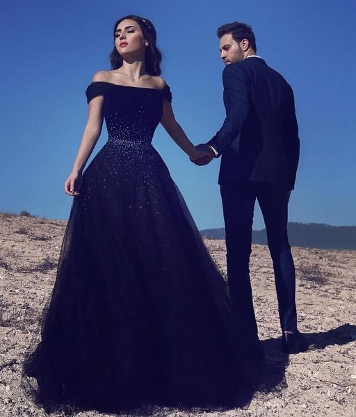 

custom made plus sizes off shoulder navy blue evening dresses elegant saudi arabic prom dresses formal evening gowns, Black;red