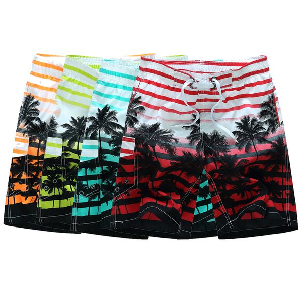 

6xl men's beach board shorts lining net swimming trunks quick dry surfing summer coconut tree swimwear beach short pants swim