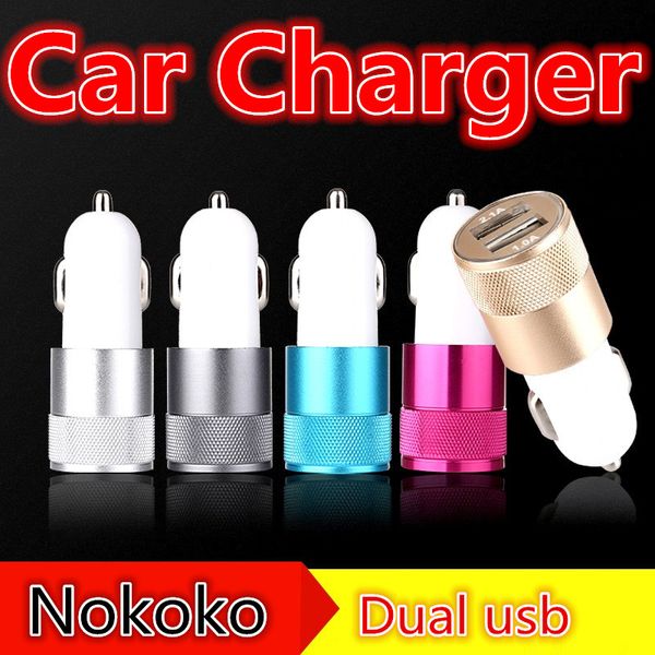 

автомобильное зарядное устройство двойной порт usb nokoko универсальный 2 usb быстрая зарядка адаптер 2.1a для samsung mp3 gps