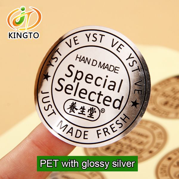 

glossy silver pet adhesive sticker with metal texture