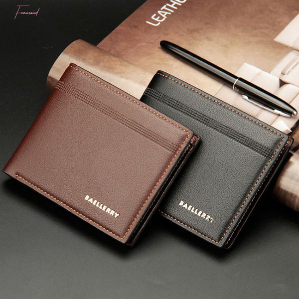 

men leather wallets brand short slim vintage male purses money clip business credit card dollars portomonee carteria, Red;black