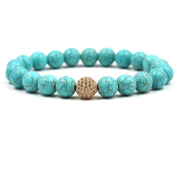 

2019 fashion green stripe natural stone bead bracelet bangle alloy micro inset zircon statement jewelry for woman bracelet, Black