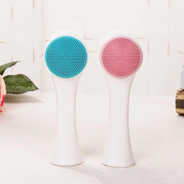 

two-sided silicone face scrub clean facial cleanser brush skin care washing brush massager pore cleaner wash face makeup brushes