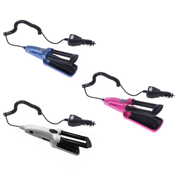 

professional hair curling 3 triple barrel waver clamp wave curler styling tool, Black