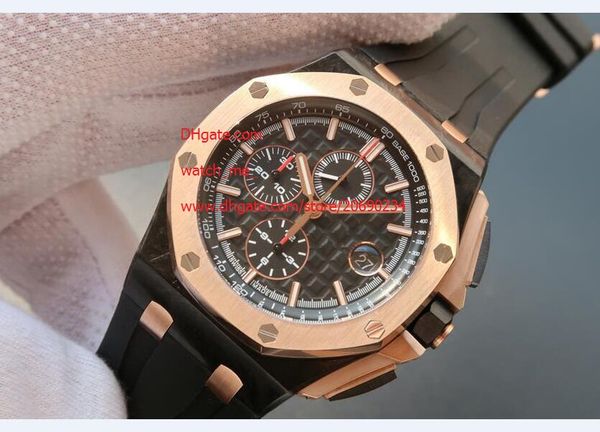 

luxury wristwatch rose gold offshore roo chronograph 44mm new quartz mens watch men's wrist watches, Slivery;brown