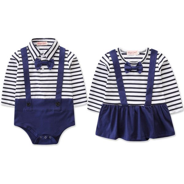 

us stock newborn baby girl boy navy romper dress jumpsuit twins clothes outfits, White