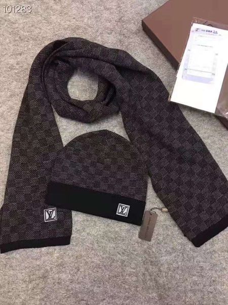 

men and women designer hat scarf sets warm european high-end hats & scarves sets brand hat scarf fashion accessories, Blue;gray