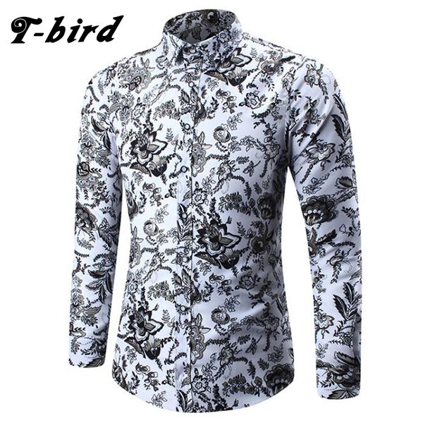 

T -Bird Shirt Men Plaid Long Sleeves Shirts 2018 Brand Men 'S Dress Shirt Camisa Masculina Male Fashion Slim Fit Shirt Cotton 5xl