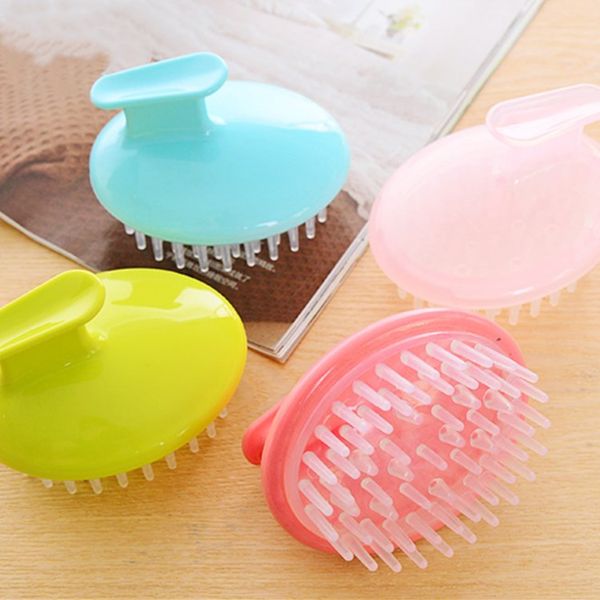 

candy color shampoo bath brush transparent massage shampoo brush head cleaning comb scalp hair products t2i5044