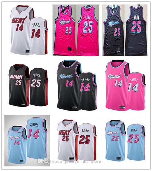 

miami heat men kendrick nunn tyler herro swingman icon association city basketball jersey, Black;red