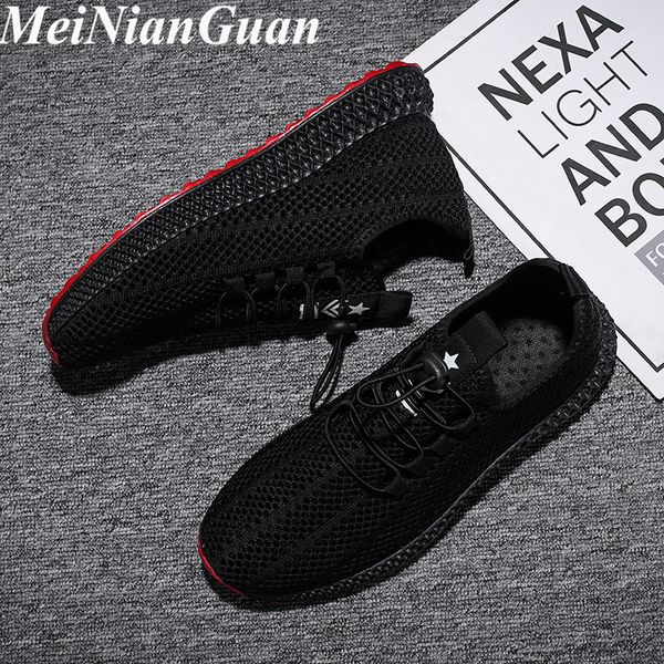 

summer trainers male black sneakers man light weight shoes men sport weaving mens runners round toe mens running shoes i6