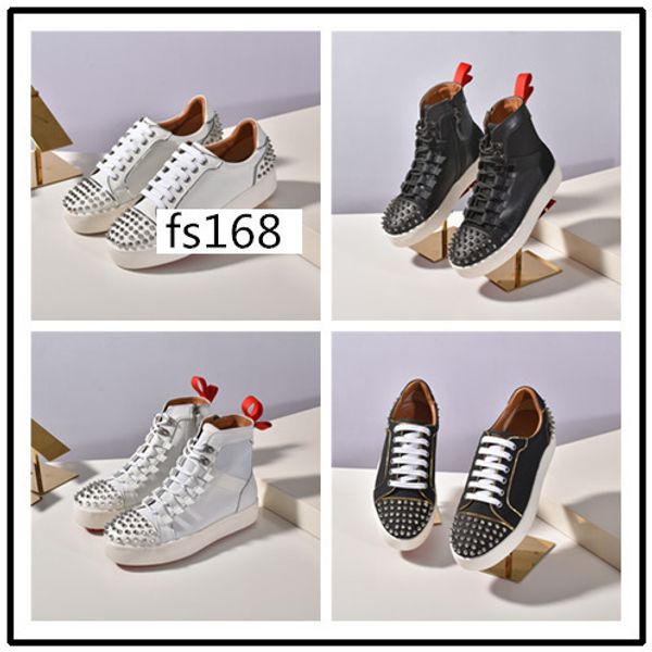 

red bottom spike sock sneakers, red sole flats with krystal spikes, black white donna flats for women & men size 36