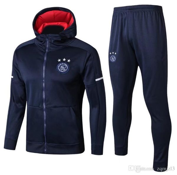 

2017 2018 ajax football jacket tracksuit hoodie jackets 17 18 klaassen de foot nouri dolberg younes jacket training suit set, Black