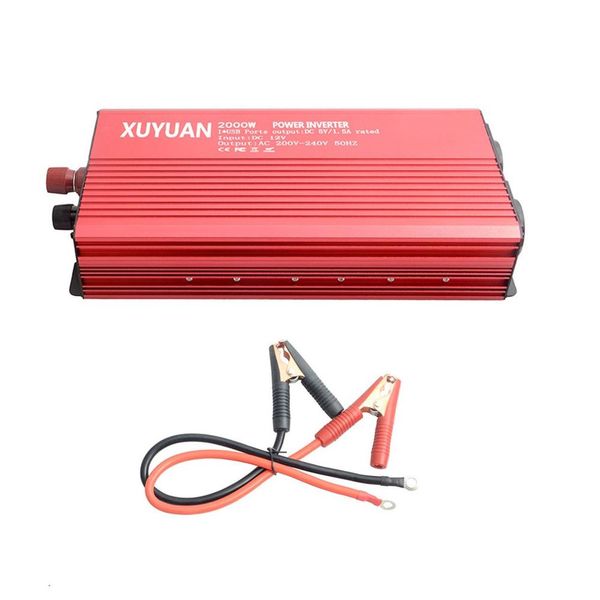 

2000w 12v-220v car power inverter converter charger adapter modified sine wave with usb port & eu plug