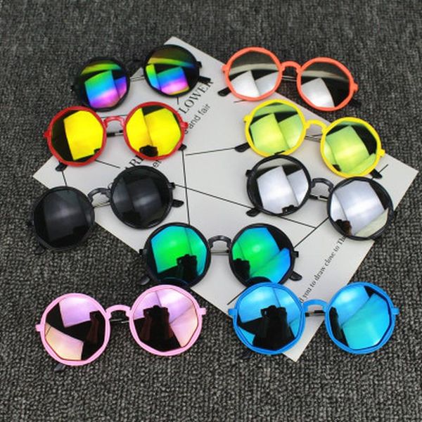 

2019 fashion kids children colorful sunglasses round reflective glasses driver goggles children uv400 sport sunglasses mebyu, Blue