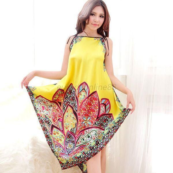 

women casual long dress chemise nightgown sleepwear bath robes hot, Black;red