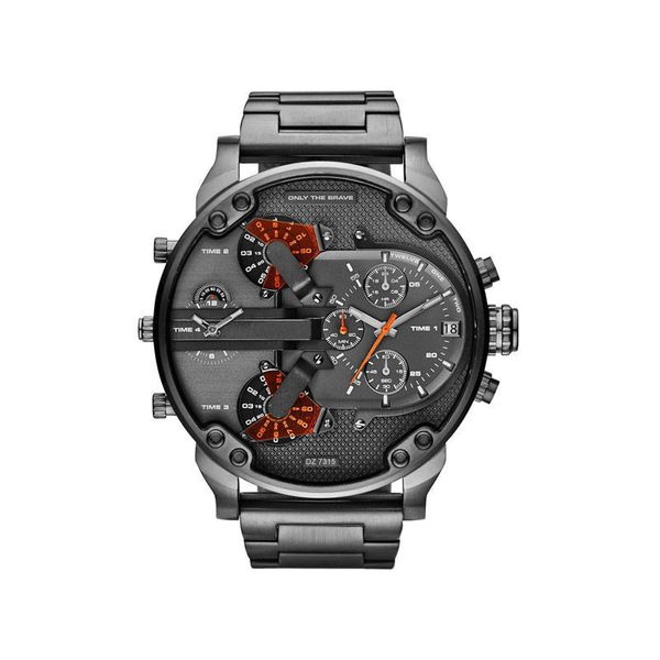

sport military montres mens new reloj stainless steel strp big dial display diesels watches dz watch dz7333 dz7312 dz7315, Slivery;brown