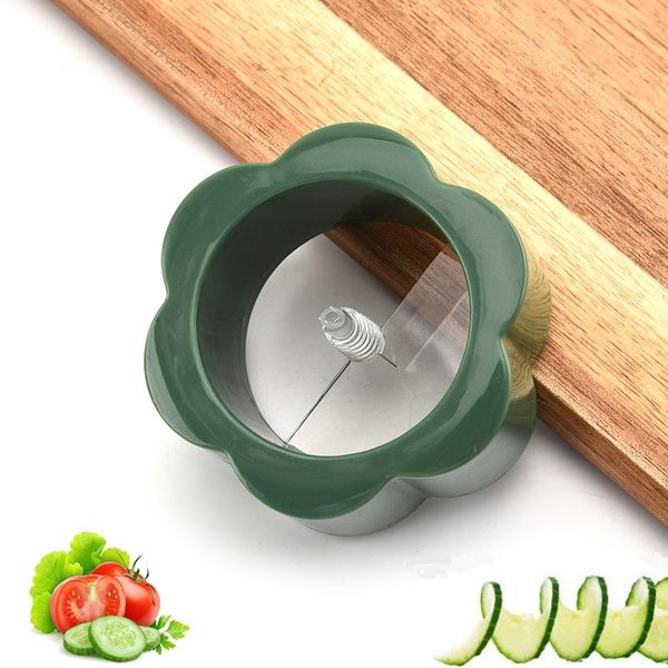 

1шт руководство спиральный винтовой слайсер лезвие ручной slicer cutter картофельные морковь огурец овощи спираль нож кухонные принадлежност